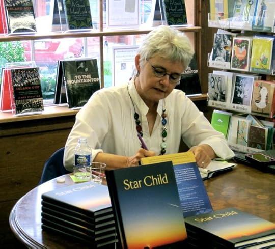 Kay Signing books at Bunch of Grapes Bookstore in Martha's Vineyard