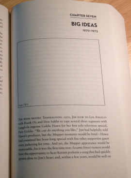 See that big blank square at the top of the chapter? Yeah, a photo goes there.