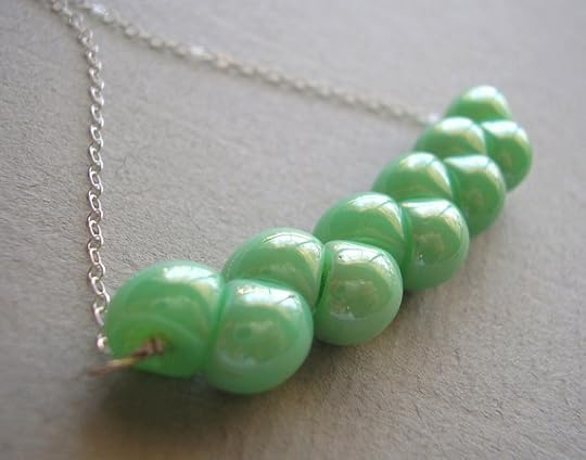 RESERVED Seafoam Czech Glass Sterling Necklace LUXE LINE