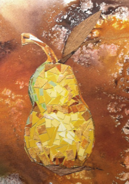 Pear mosaic on free-standing journal page
