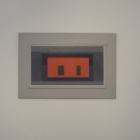 Josef Albers, Variant / Adobe, rosa arancio circondati da 4 grigi, Variant / Adobe, Pink Orange Surrounded by 4 Grays, 1947 – 1952