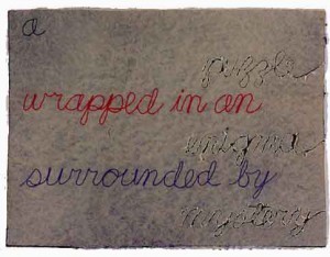 Buzz Spector string drawing in handmade paper