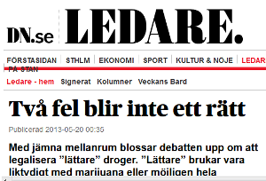 DN presenterar bisarra argument mot en realistisk narkotikapolitik