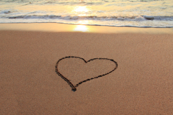 Love Heart on the beach