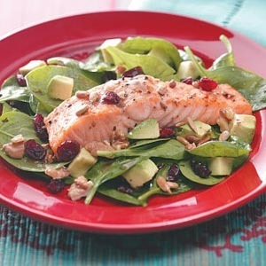 Balsamic-Salmon Spinach Salad Recipe