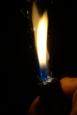 English: Ignition of a cigarette lighter.