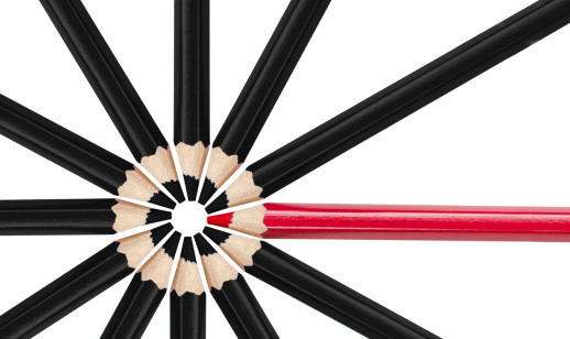 Black and red pencils