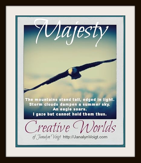 Image of an eagle in flight with orginal poetry by Janalyn Voigt