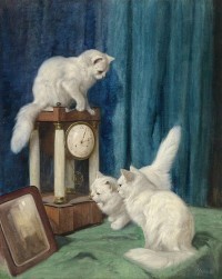 'Drei neugierige Katzen' by Arthur Heyer (1931)