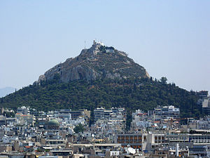 English: Mount Lycabettus, Athens, Greece. Fra...