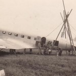 Repairing a tail wheel, 1935 or '36