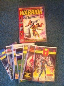Okay, I'm showing off a little: here's my collection of Miracleman 1-16, along with the first issue of the UK comic Warrior, which ran the first episode of Miracleman.