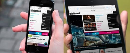 Entertainment Weekly's navigation on small and large screens