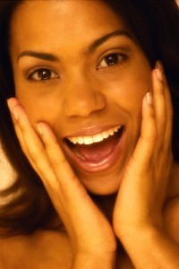 Surprised Woman Smiling