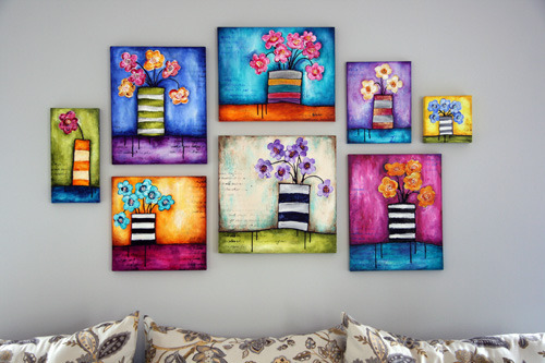 Posies on the wall-