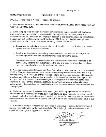 Response to Furlough Memo