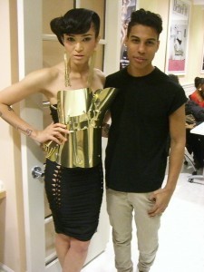 Hair and Make up ready, here I am backstage with my good friend and model Devin at NY Fashion Week event!