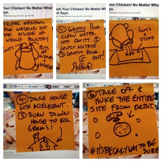 How to clean a chicken?! Photo by Alton Brown.