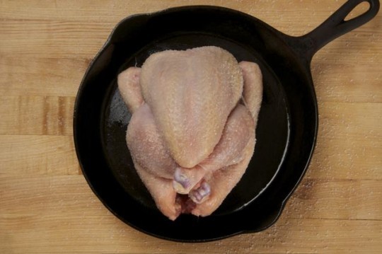 In the pan