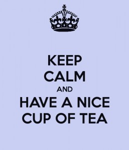 'Keep calm and have a nice cup of tea' poster