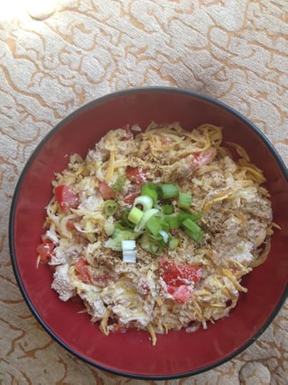 spiralized summer squash pasta with walnut sauce