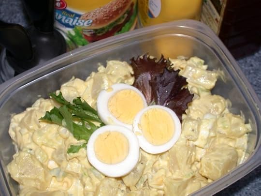 Potato Salad - better and cheaper than the deli, with my lame atttempt at garnishing.
