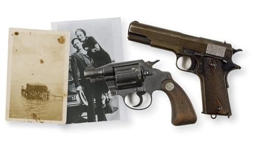 Two pistols, shown in this RR Auction photograph, found on the bodies of famed Depression-era outlaws Bonnie Parker and Clyde Barrow after they were killed by a posse in 1934 have sold at auction for a total of $504,000at an auction in Nashua, New Hampshire on September 30, 2012. REUTERS/RR Auction/Handout (UNITED STATES - Tags: CRIME LAW SOCIETY) NO SALES. NO ARCHIVES. FOR EDITORIAL USE ONLY. NOT FOR SALE FOR MARKETING OR ADVERTISING CAMPAIGNS. THIS IMAGE HAS BEEN SUPPLIED BY A THIRD PARTY. IT IS DISTRIBUTED, EXACTLY AS RECEIVED BY REUTERS, AS A SERVICE TO CLIENTS