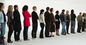 picture of people waiting in line