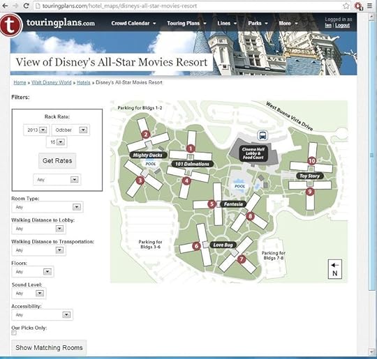 A map of Disney's All-Star Movies Resort