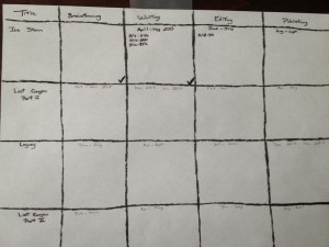 My Writing Schedule - April 2013 - September 2015 (Yes, you read that right!)