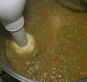 Silky Smooth Green Pea Soup - puree soup with stick blender