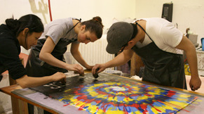 In the studio at Dieu Donné Papermill