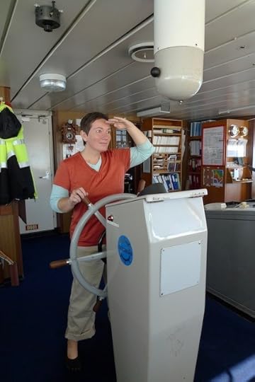 Betsy steering the ship
