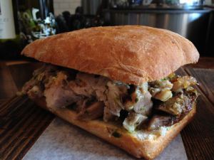 Tasty crispy porchetta sandwich!