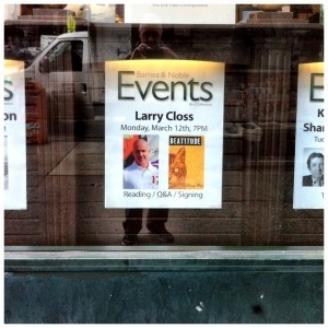 Larry Closs_Beatitude_Barnes and Noble_Sign_Window