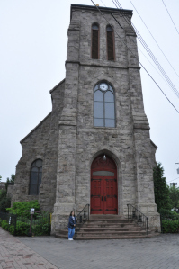 In front of Sacred Heart Church, where I was baptized. photo copyright James Hrkach