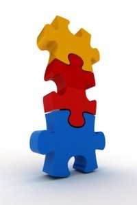 3 stacked puzzle pieces