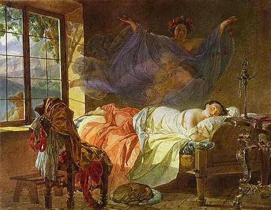 Dream of girl before sunrise - Karl Briullov