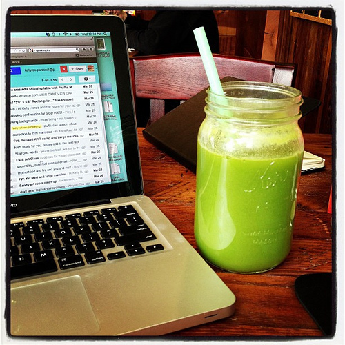 My life lately: Green juice and emails. Repeat. Repeat.