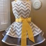 gray chevron apron