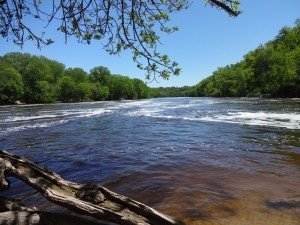 Confluence of the Mississippi River and Minnehaha Creek in Mineapolis Minnesota