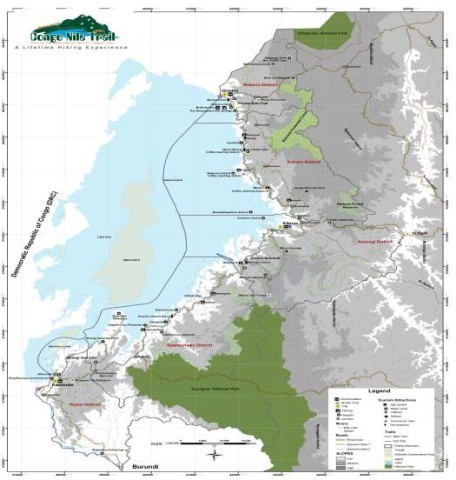 Click to download the full sized printed PDF Map of the Congo Nile Trail