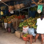 Fruit and veggies at a market in Peru