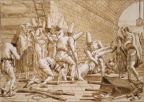 The Burial of Punchinello by Tiepolo