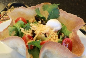 Gluten-free flour tortillas make crispy tortilla shell salads.