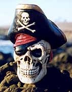 Picture of a pirate skull artwork.