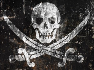 A picture of an actual pirate flag.