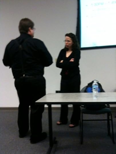 Consulting with a writer at the Ohioana Festival in Columbus