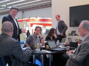 The Sprint Beyond the Book team at Hall 8, N170, Frankfurt Book Fair 2013. Photo: Porter Anderson