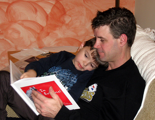 dad and child reading